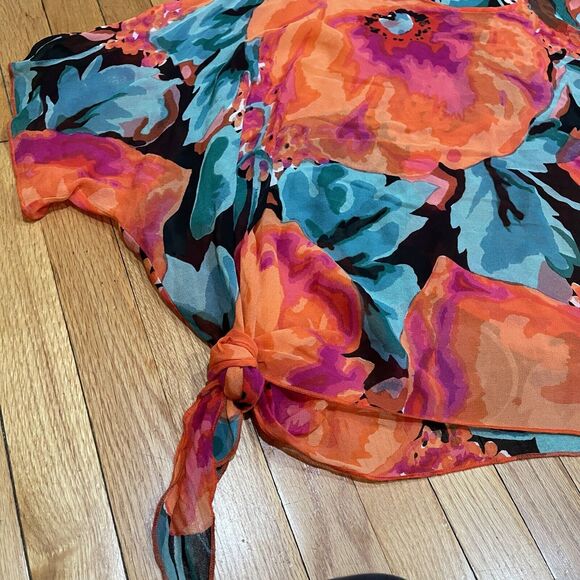 Vintage Floral Tunic Kimono Top ONE SIZE Champagne Collection All That Glitters - Picture 6 of 12